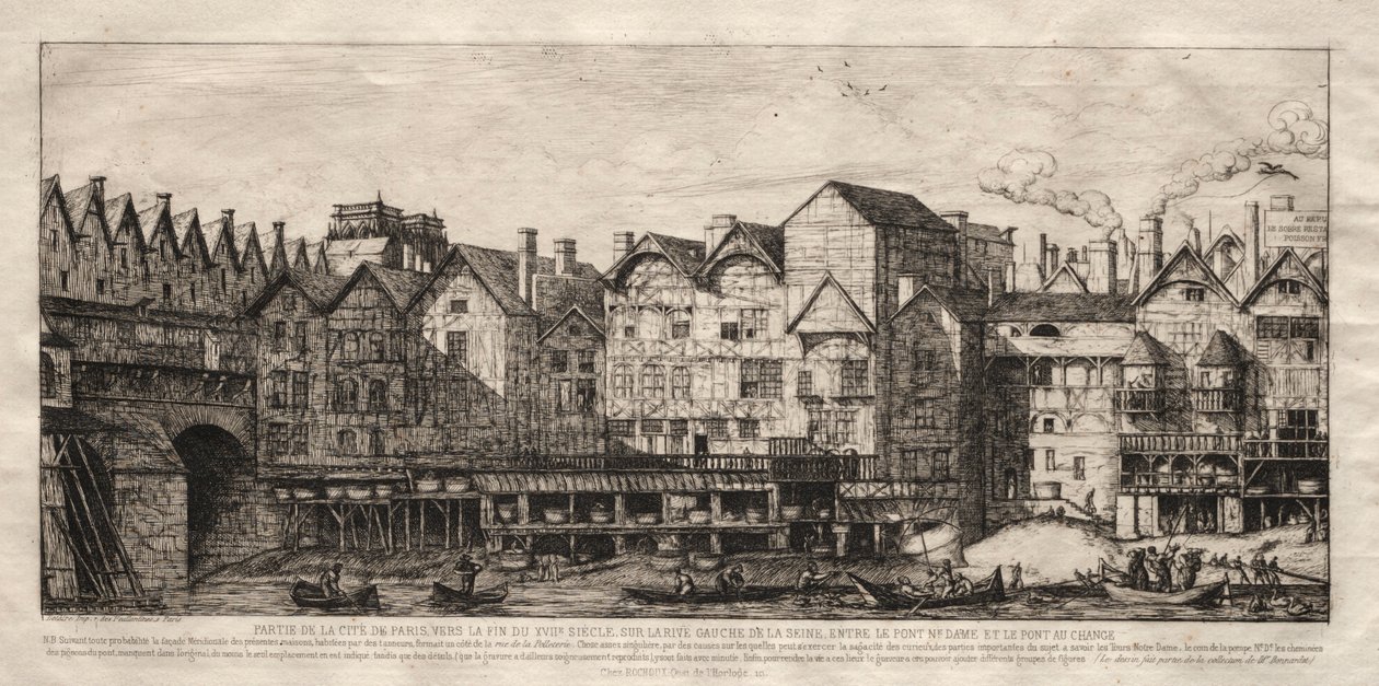 Vista de parte da cidade de Paris, perto do final do século XVII, 1861. de Charles Meryon