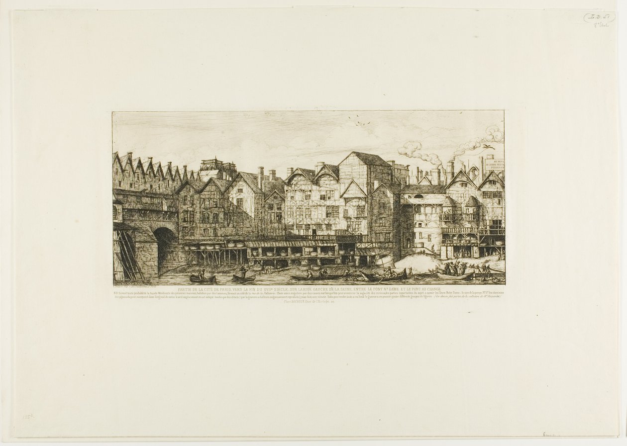 Vista de parte da cidade de Paris em direção ao final do século XVII de Charles Meryon