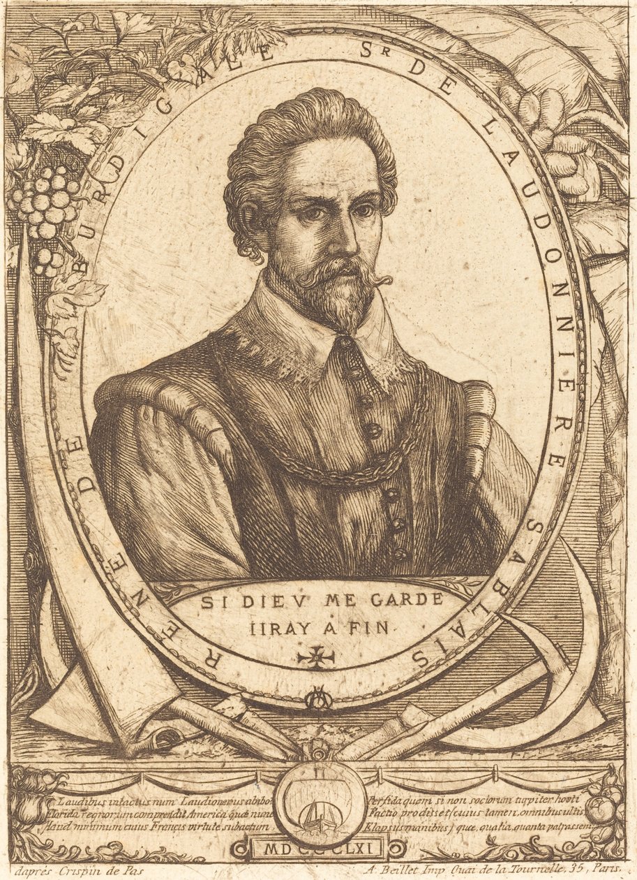 René Laudonniere Sablais (De Burdigale) de Charles Meryon after Crispijn de Passe I