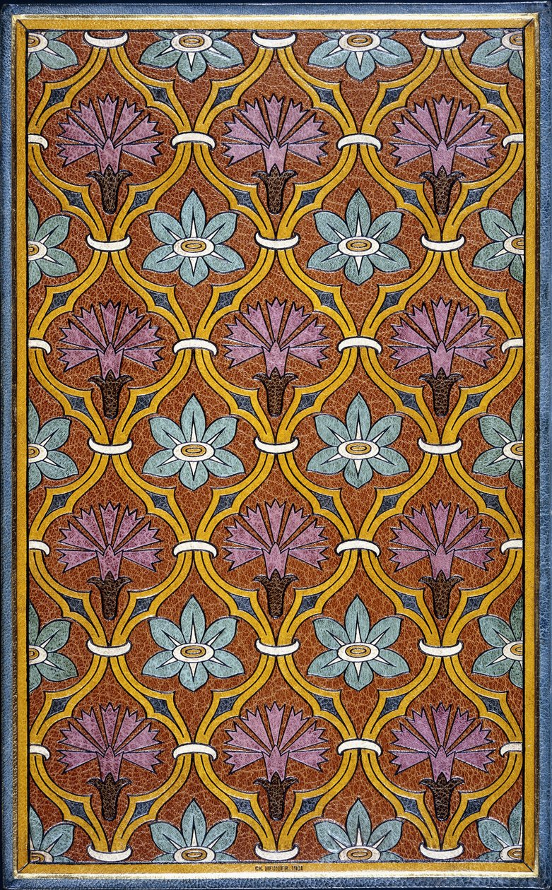 Capa interna com desenho floral de Charles Meunier
