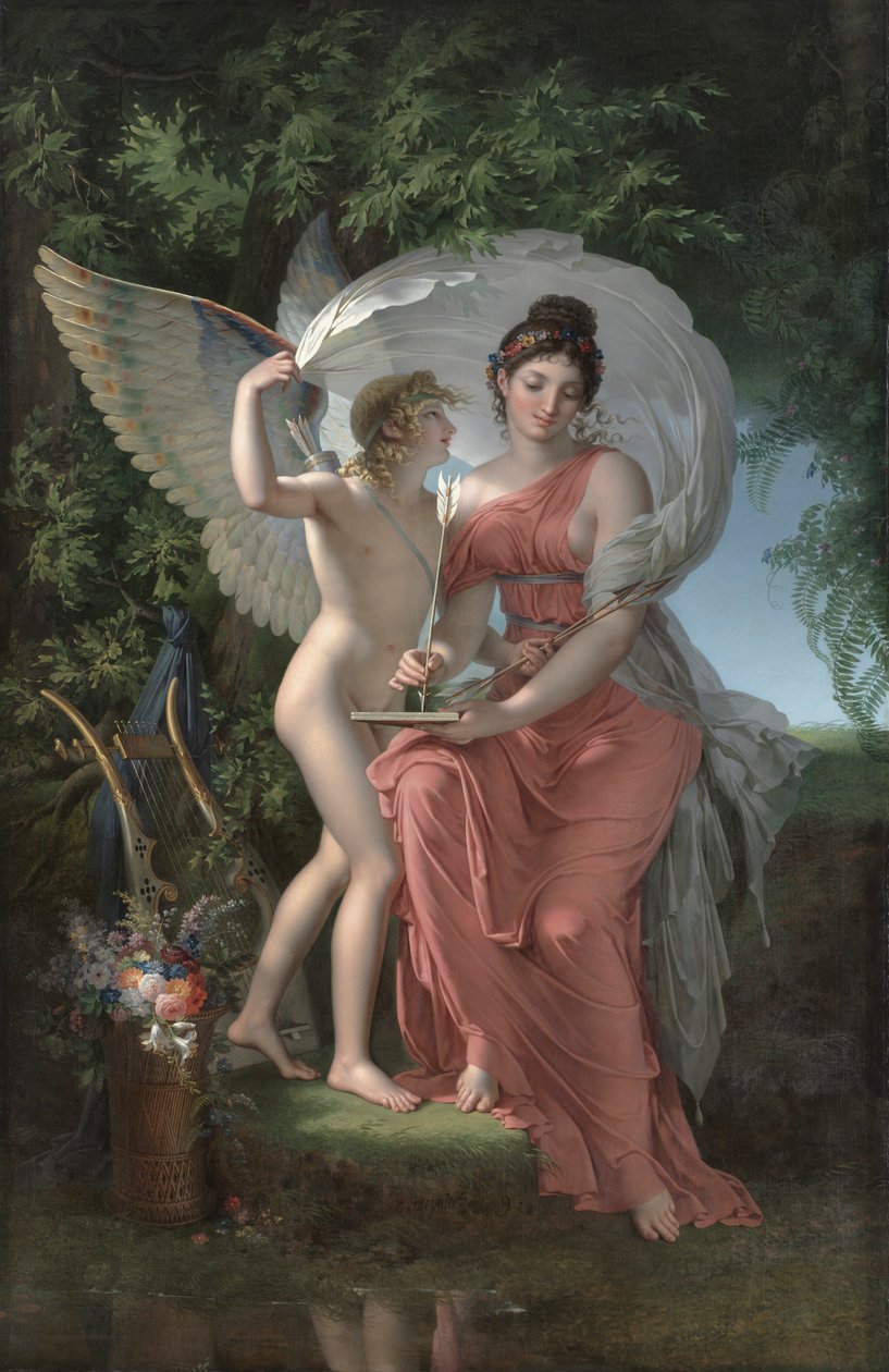 Erato, musa da poesia lírica, 1800. de Charles Meynier