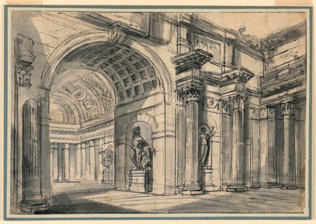 Fantasia arquitetônica: interior do palácio de Charles Michel Ange Challe