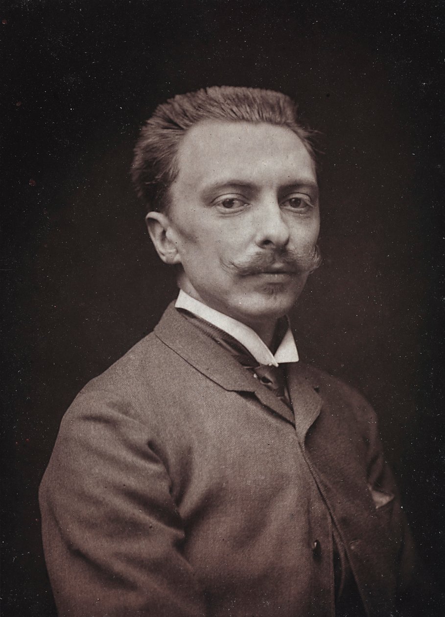 Álbum Artístico e Biográfico, 5º ano, salão 1885; retrato do pintor francês Alfred Paul Mary de Richemont (1857-1911) de Charles Michelez