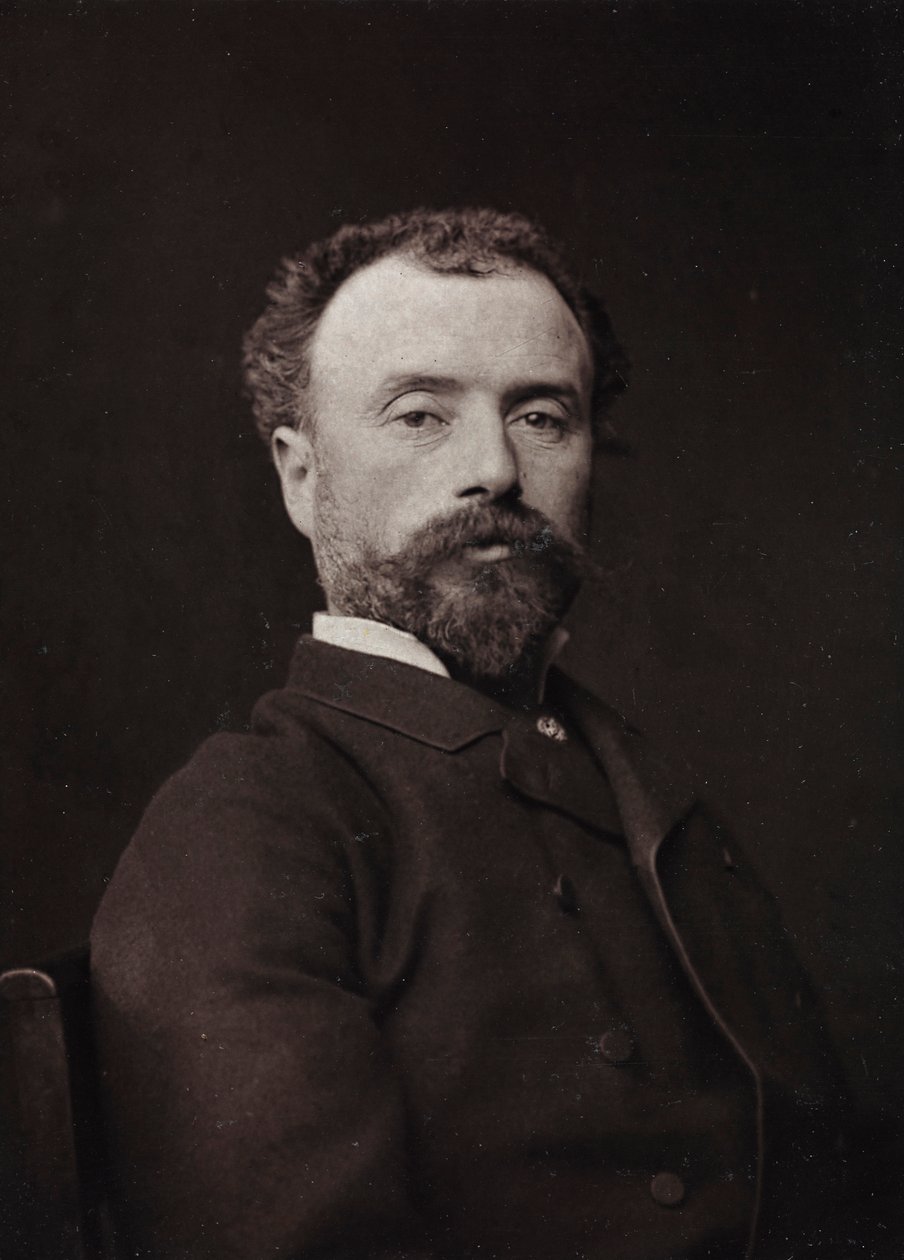 Álbum Artístico e Biográfico, 5º ano, salão 1885; retrato do pintor francês Hippolyte Dominique Berteaux (1843-1926) de Charles Michelez