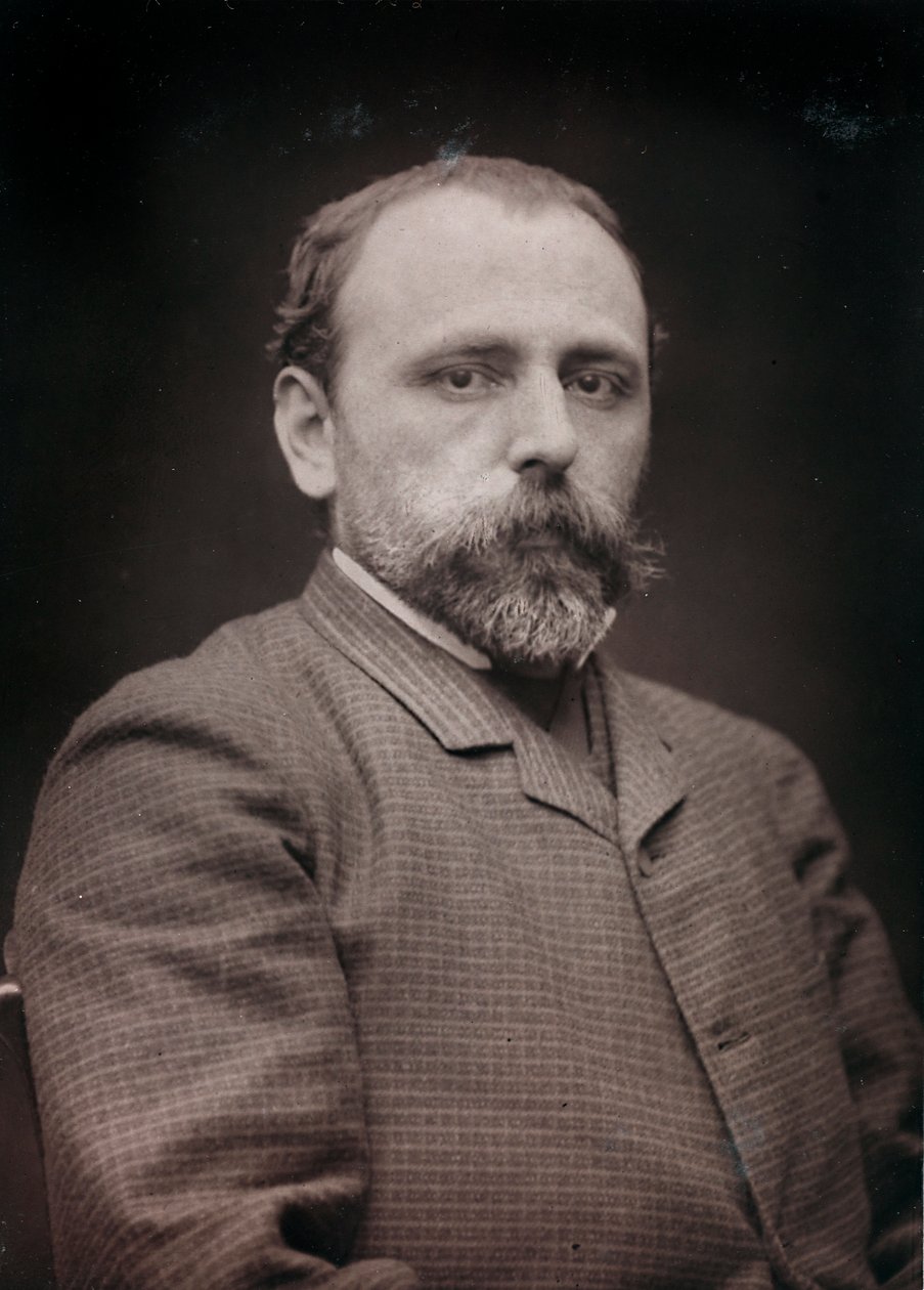 Álbum Artístico e Biográfico, 6º ano, Salão 1885; retrato do pintor Edouard Jean Dambourgez (1844-1931) de Charles Michelez