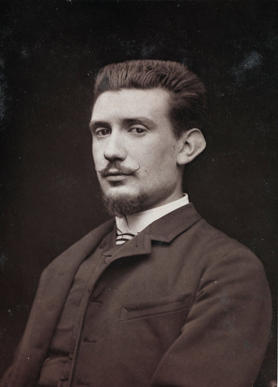 Álbum Artístico e Biográfico, 6º ano, Salão 1885; retrato do pintor Henri Laurent Desrousseaux (1862-1906) de Charles Michelez