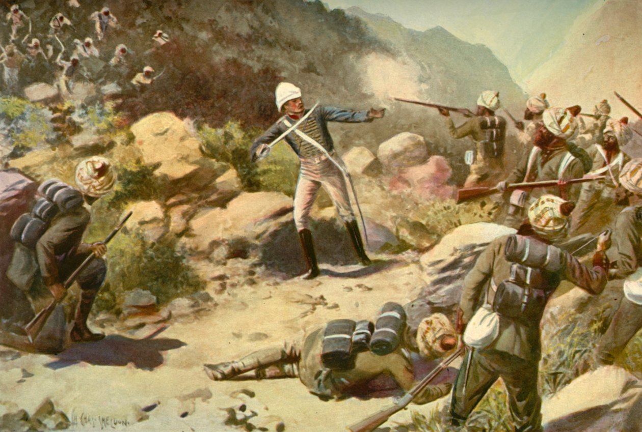 Roberts reunindo os pioneiros em Umbeyla, 1901. de Charles Mills Sheldon
