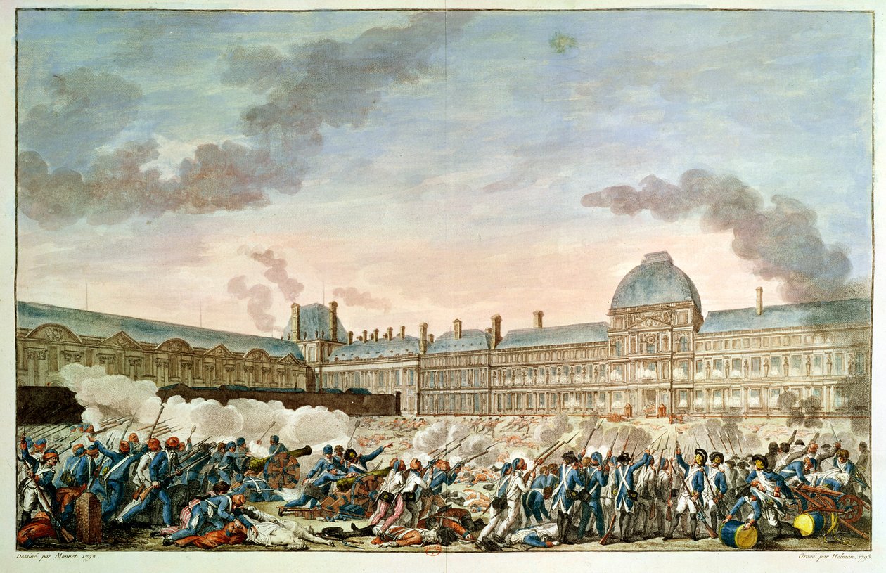 O 10 de agosto de 1792, gravado por Isidore Stanislas Helman (1743-1809) 1792-93 de Charles Monnet