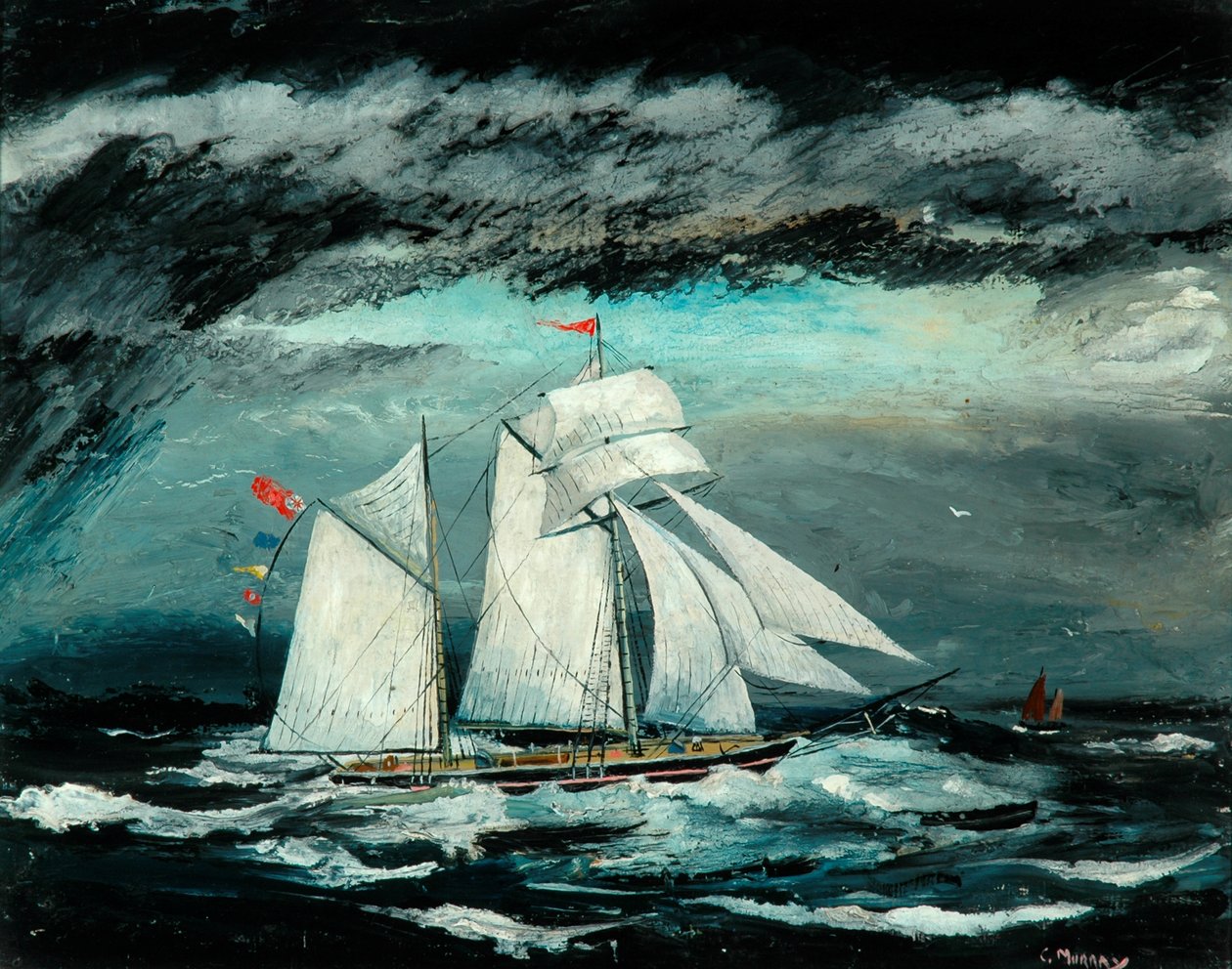 A escuna n.º 3 (óleo sobre cartão duro) de Charles Murray