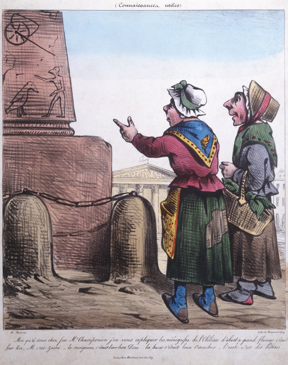 Caricatura da ereção do Obelisco na Place de la Concorde, c.1831 de Charles Nantueil