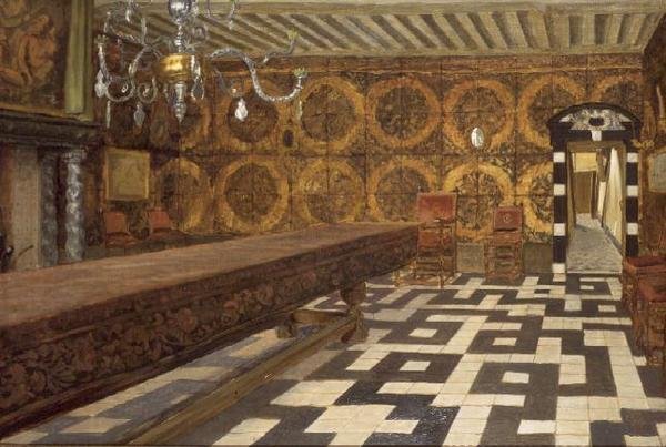Uma Sala na Planta do Musee, Antuérpia de Charles Napier Hemy