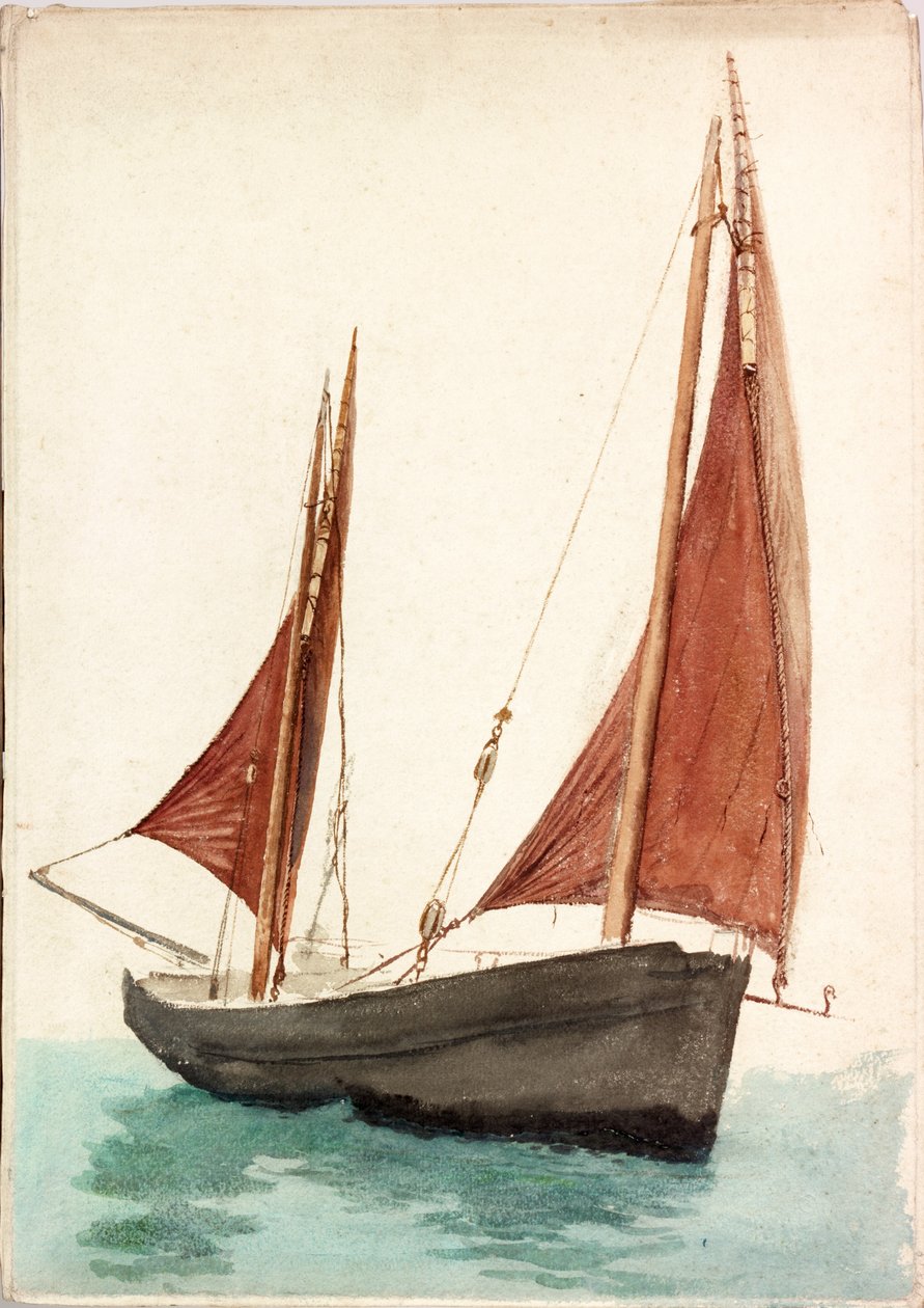 Barco de pesca (bodycolour) de Charles Napier Hemy