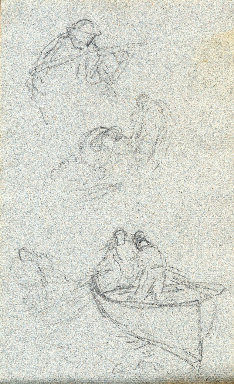 Sketchbook (giz (branco) e lápis sobre papel) de Charles Napier Hemy