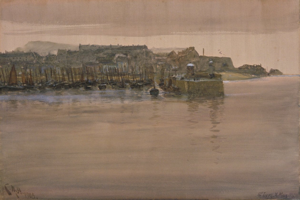 St Ives, dia de Natal, 1908 (wc e guache sobre papel) de Charles Napier Hemy
