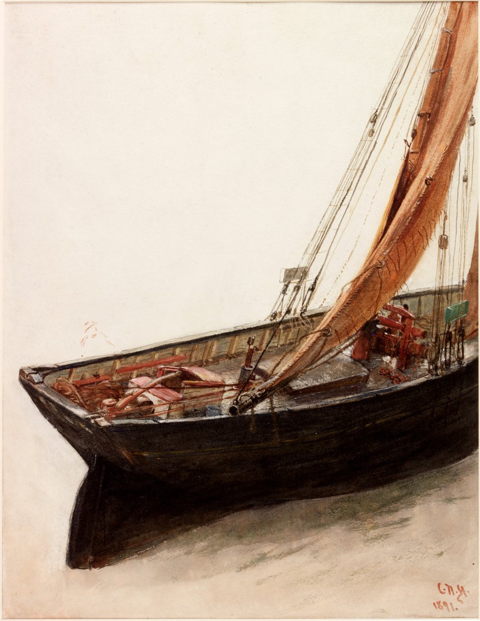 Estudo (bc e wc no papel) de Charles Napier Hemy
