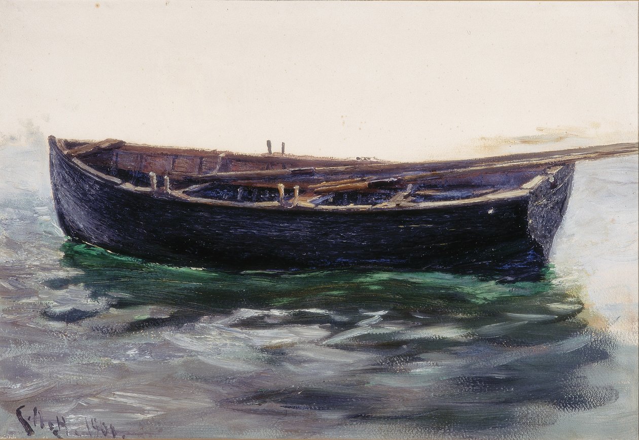 Estudo do Barco (óleo sobre papel (colado no cartão)) de Charles Napier Hemy