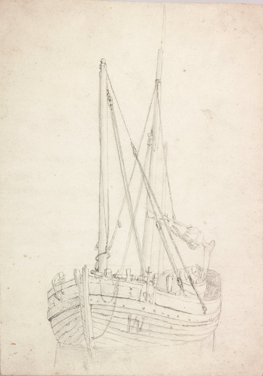 Estudo do barco de pesca de Charles Napier Hemy