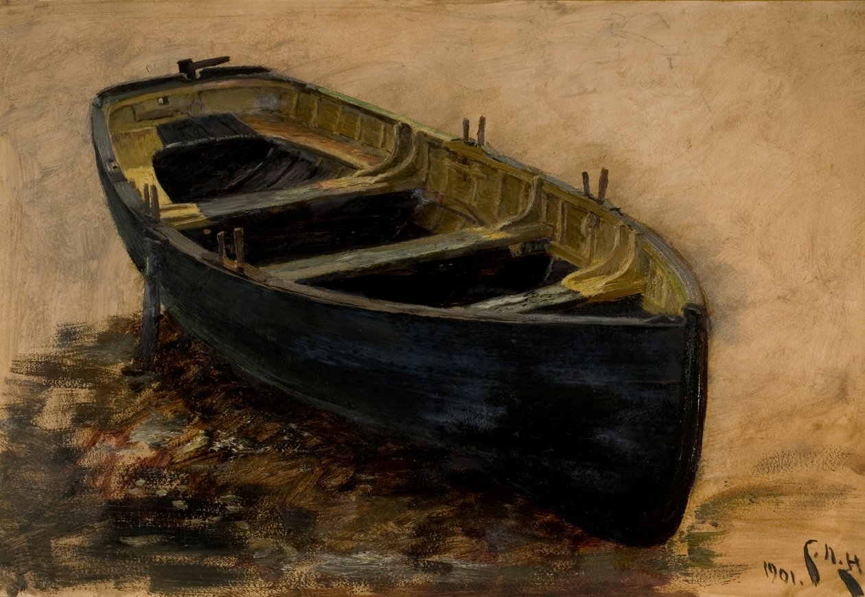 Estudo de um barco, 1901 (óleo sobre papel) de Charles Napier Hemy