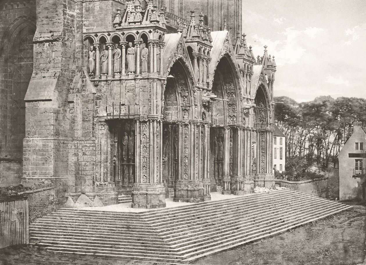 Catedral de Chartres - Pórtico sul, século XII de Charles Nègre