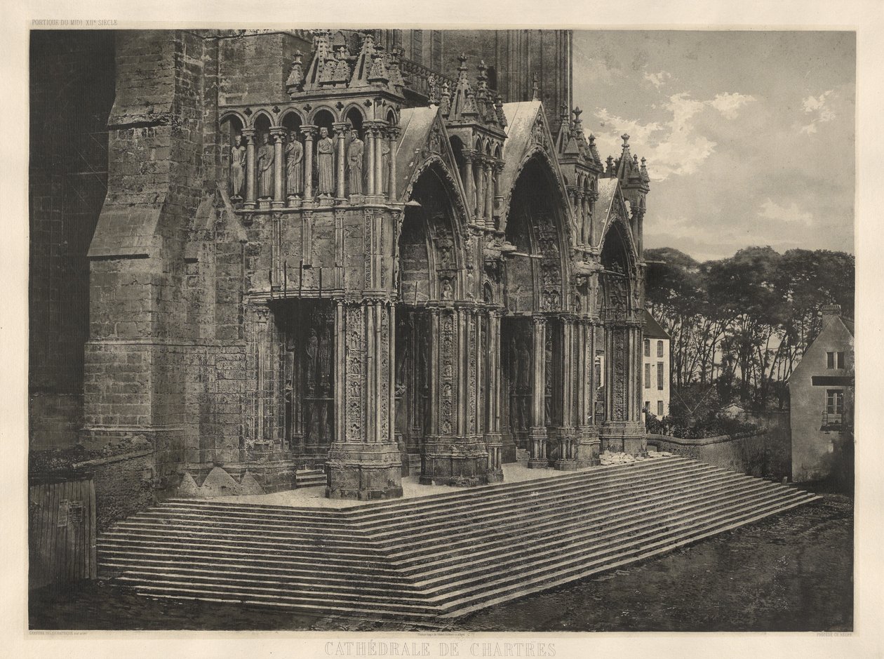 Catedral de Chartres. Pórtico do Sul. de Charles Nègre