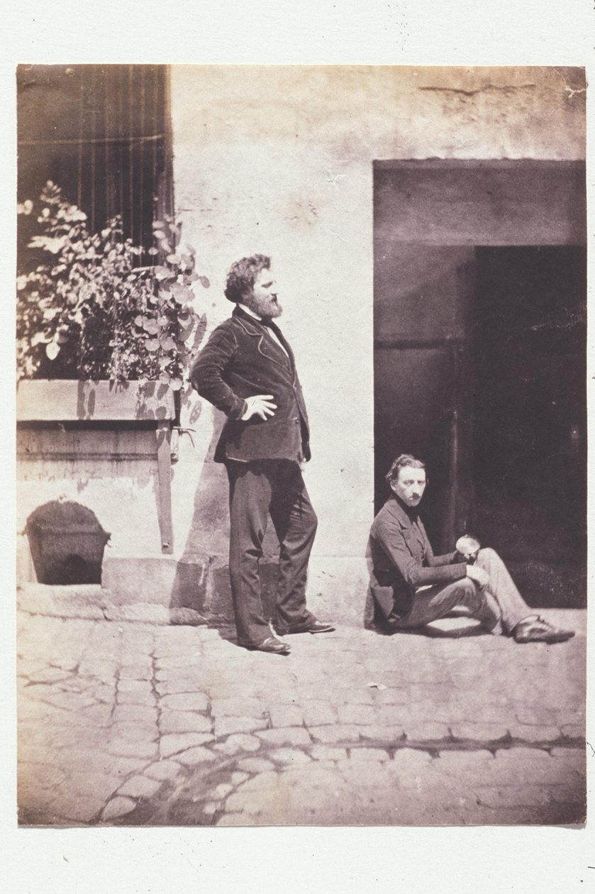 Henri Le Secq e Gustave Le Gray (?) no pátio de Charles Nègre de Charles Nègre