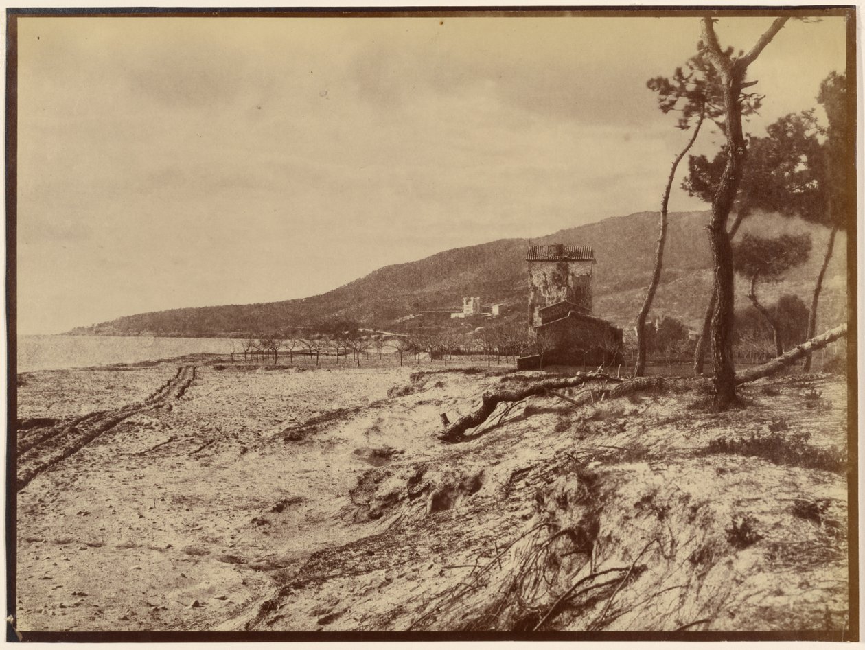 Praia de Golfe-Juan em direção ao cabo de la Croisette de Charles Nègre