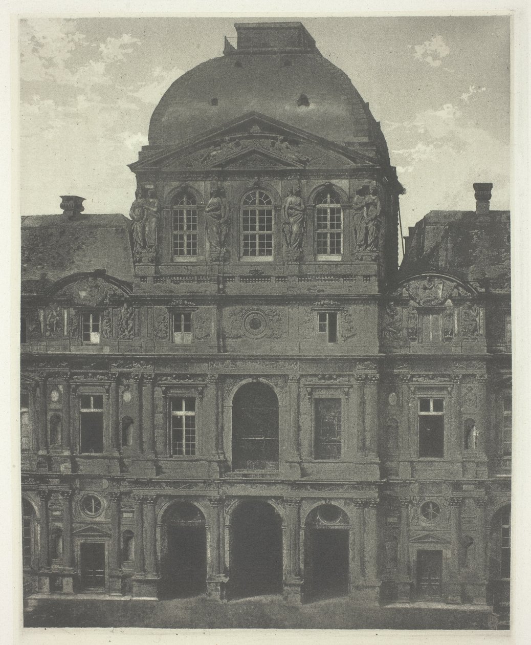 Paris: Pavilhão do Relógio, Louvre de Charles Nègre