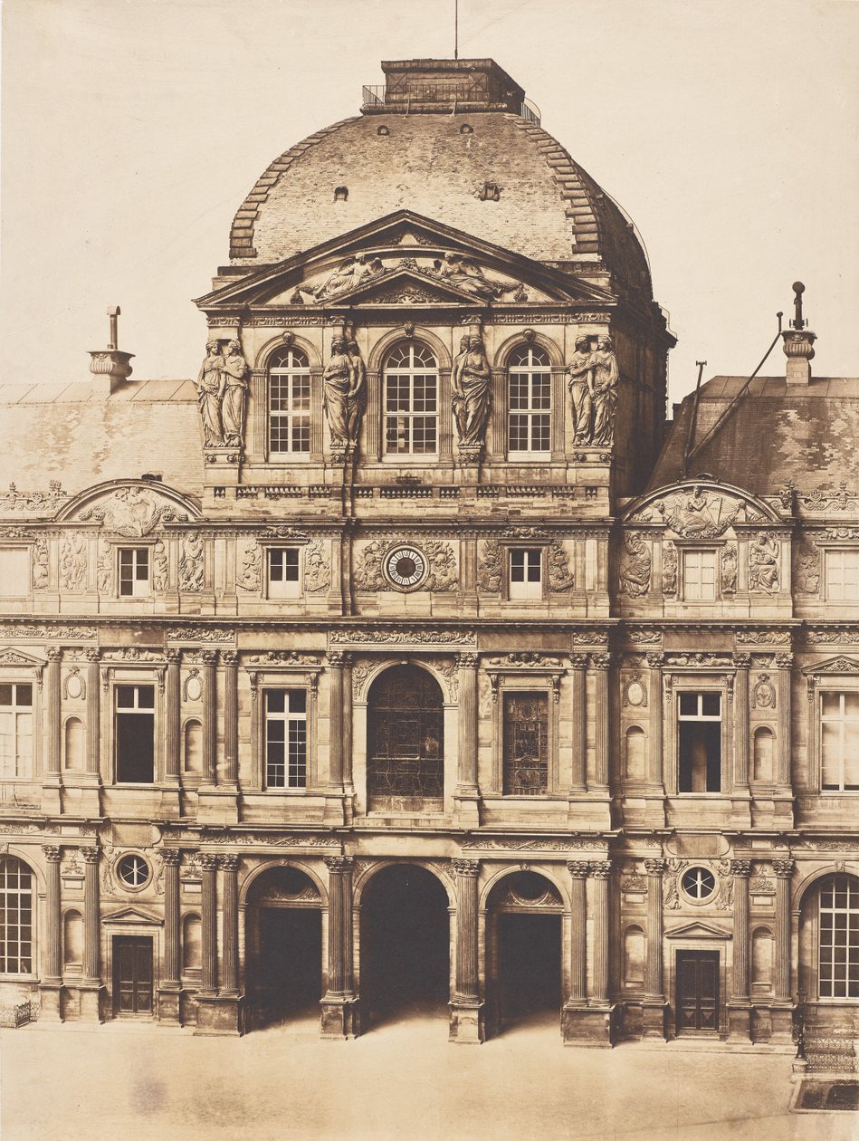 Pavilhão do Relógio, Louvre, Paris de Charles Nègre