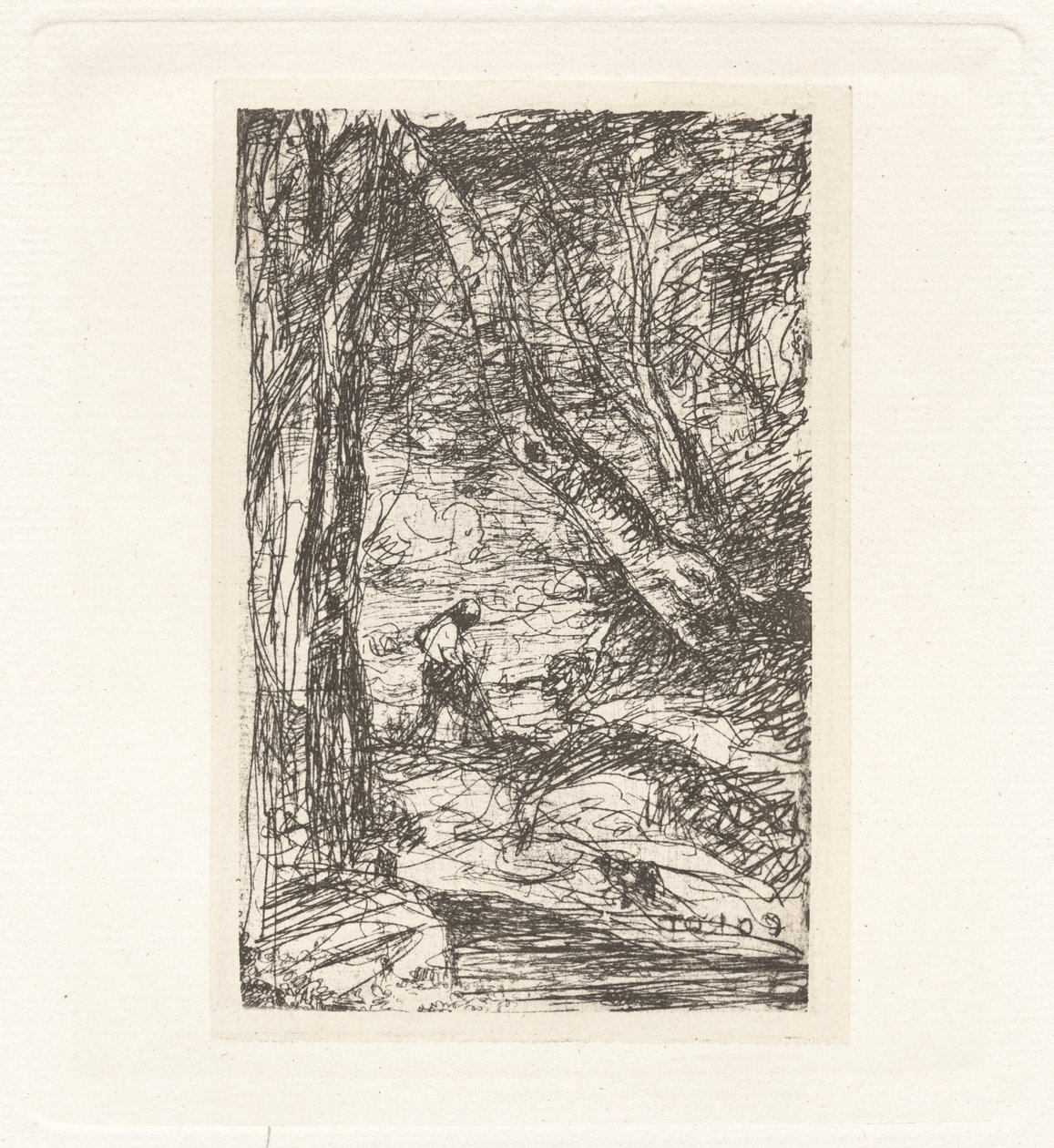Planche XI - Le Bûcheron (Placa XI - O Lenhador),c. 1857 (gravura) de Charles Nègre