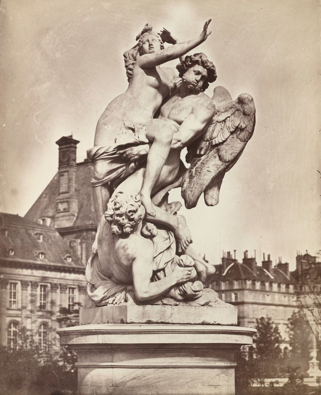 Estátua das Tulherias: G. Marsy e A. Flamen: Boreas raptando Orythia, 1859 (foto) de Charles Nègre