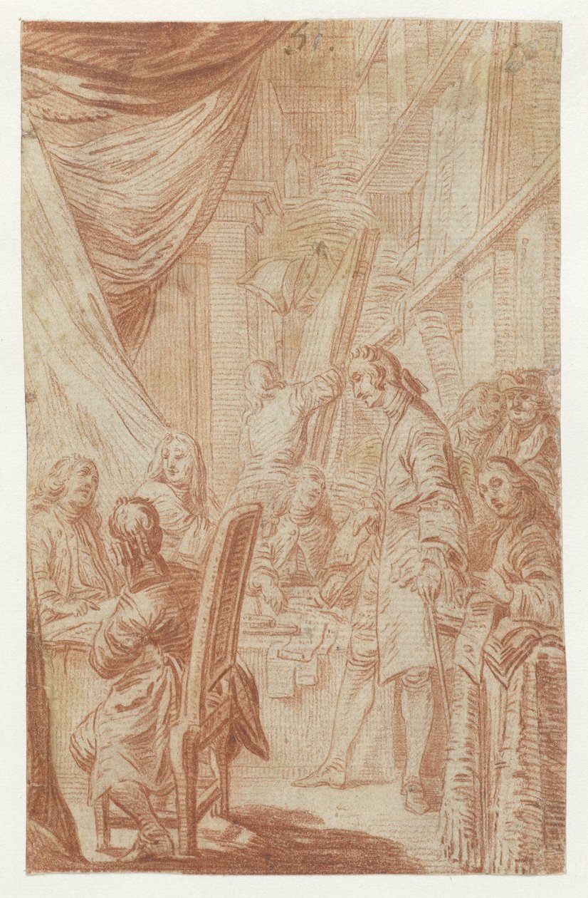 Interior de um notário ou escritório de loteria de Charles Nicolas Cochin (II)