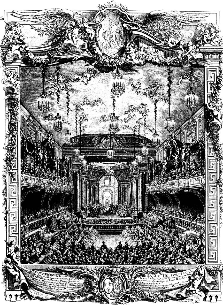 Decoração de um salão em Versalhes, França, 1745. de Charles Nicolas Cochin