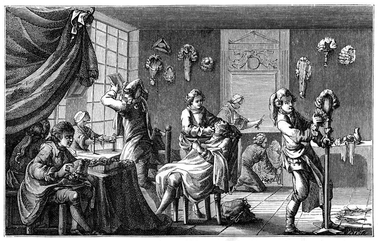 A barbearia Boutique, 1885. de Charles Nicolas Cochin