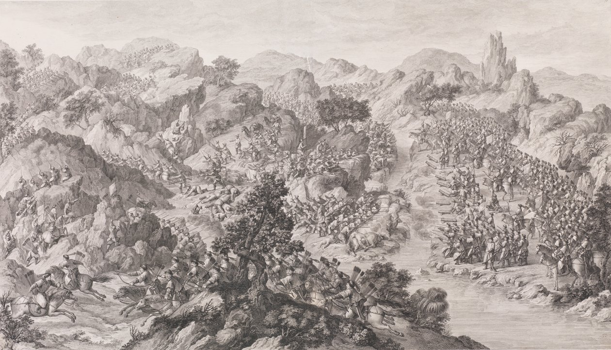 A Batalha de Green-Kol-Nor, 1772 de Charles Nicolas Cochin