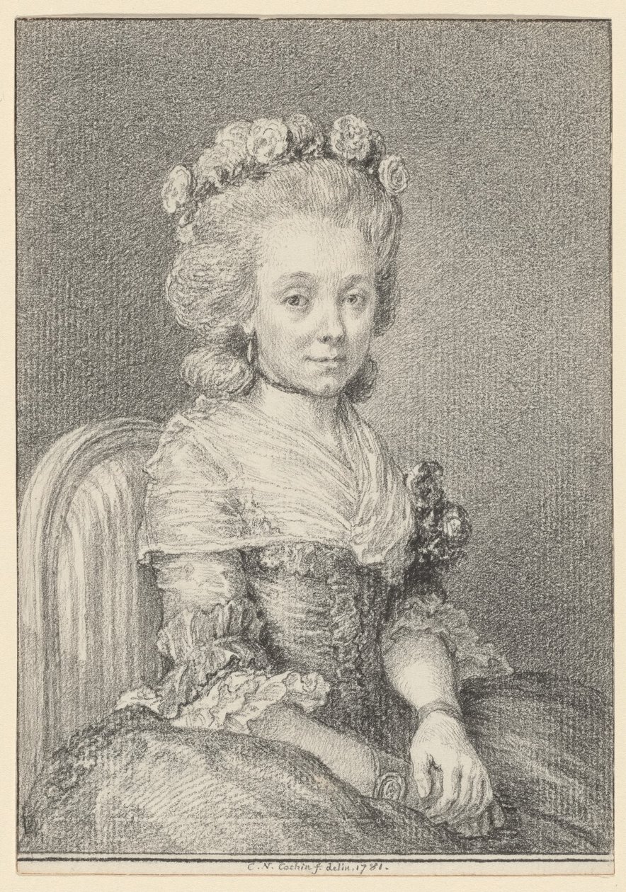 Mademoiselle Grogniard, Senhora de Saint-Just de Charles Nicolas Cochin II