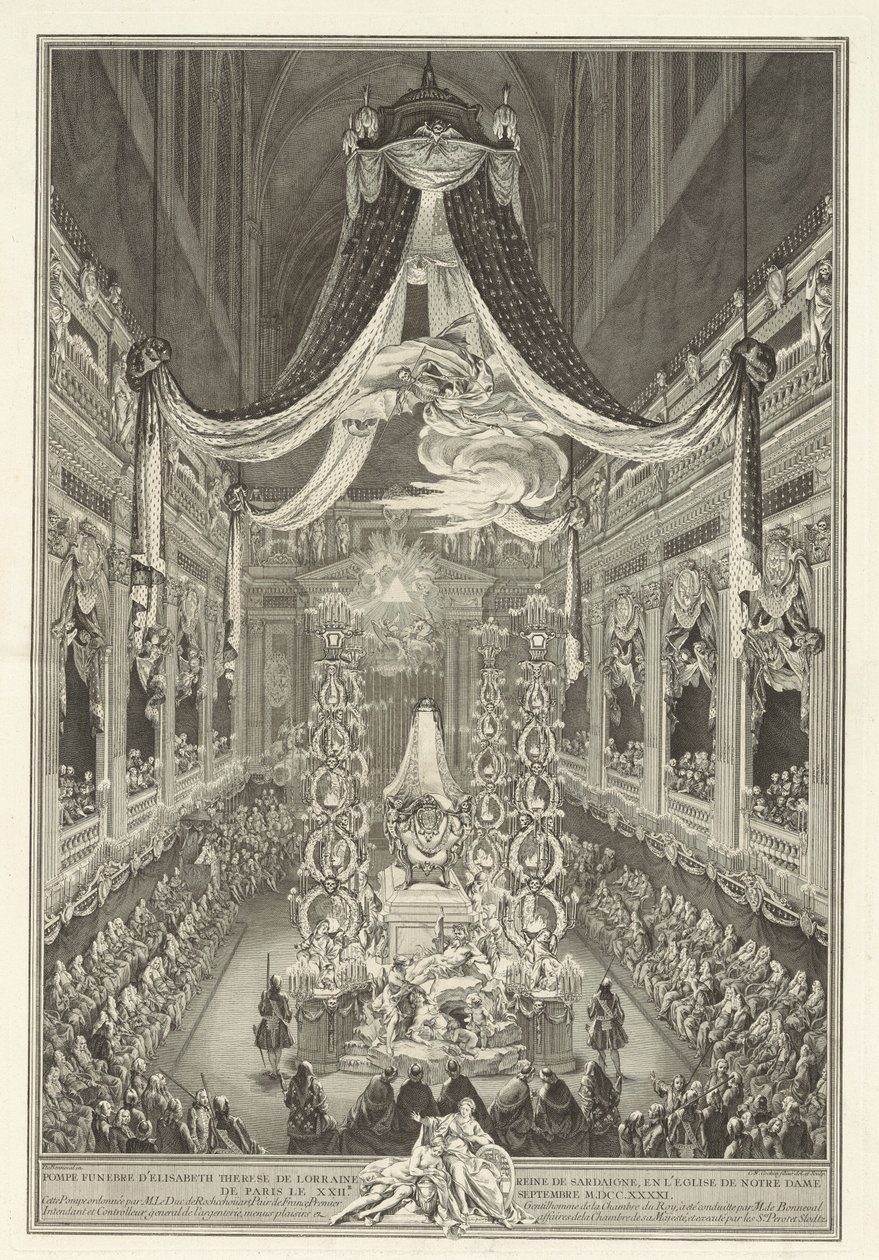 Agentes funerários de Elisabeth Therese de Lorraine de Charles Nicolas Cochin II