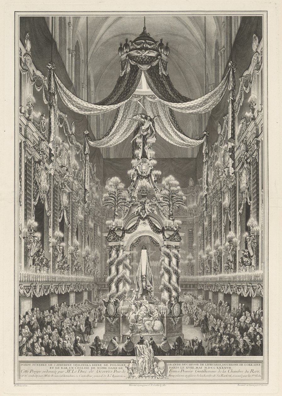 Agentes funerários de Catherine Opalinska de Charles Nicolas Cochin II