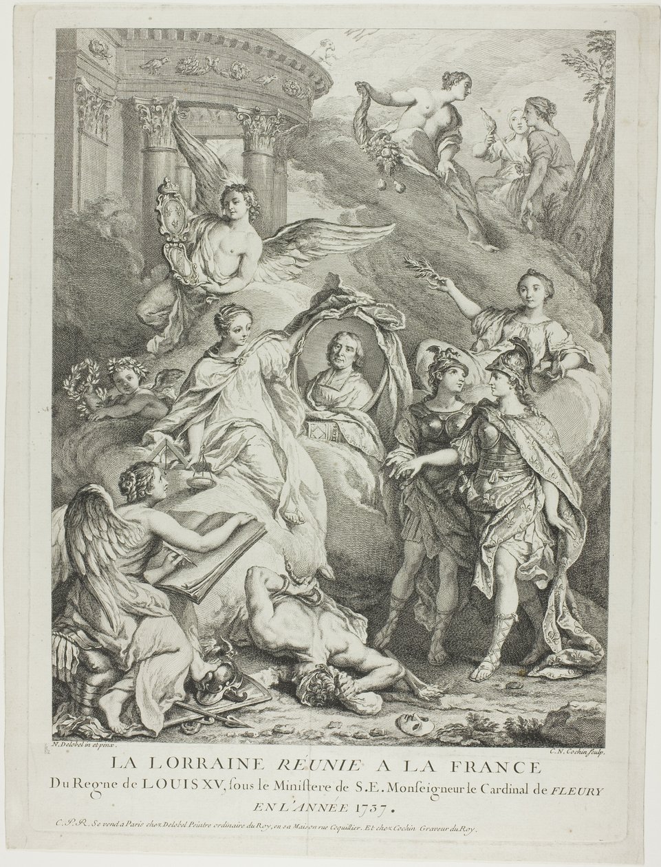 La Lorraine reunie a la France (A Lorena reunida com a França) de Charles Nicolas Cochin I