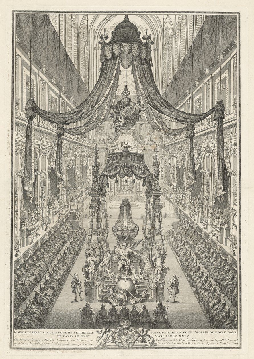 Agentes funerários de Polyxena de Hesse-Rheinfels de Charles Nicolas Cochin I