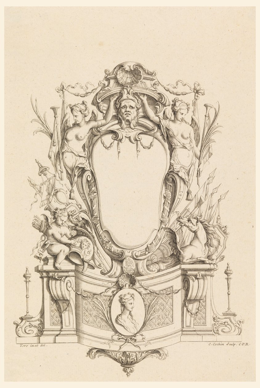 Design para cartucho de "Cartuchos recém-inventados" de Charles Nicolas Cochin the younger
