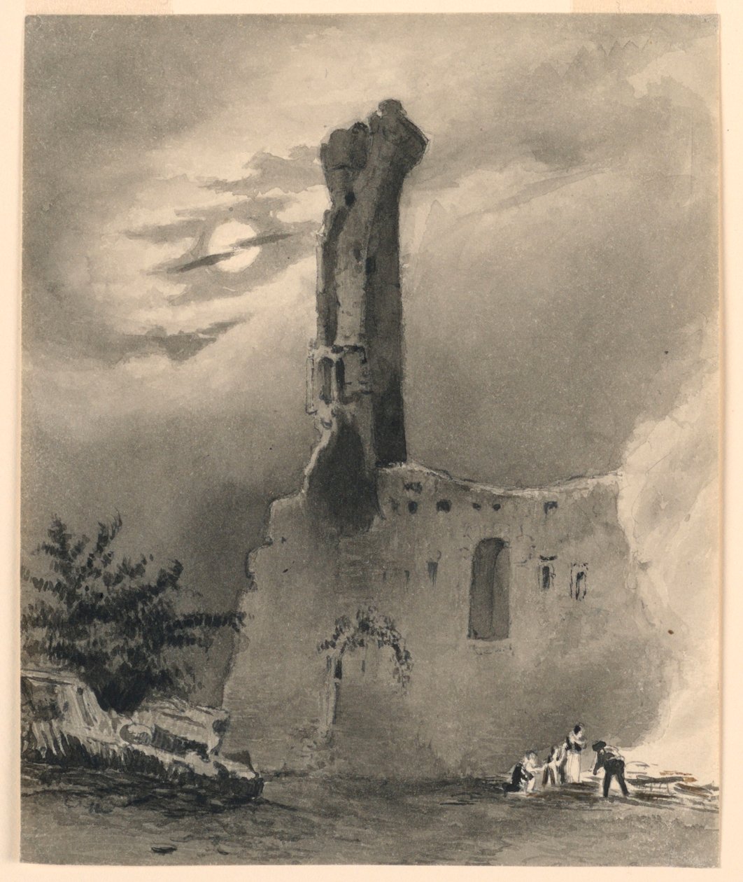 Ruínas de um castelo medieval de Charles Nicolas Ransonnette