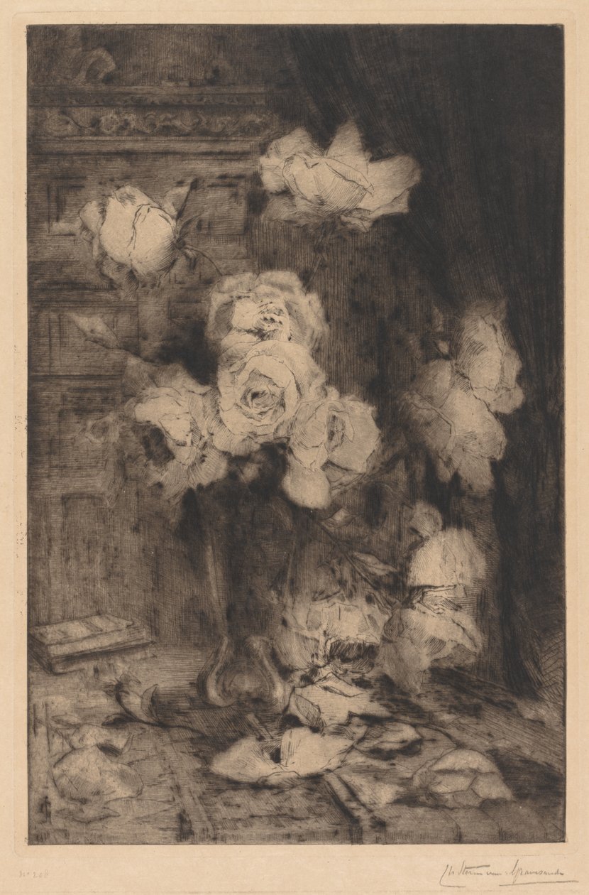 Estudo de rosas de Charles Nicolas Storm van 
