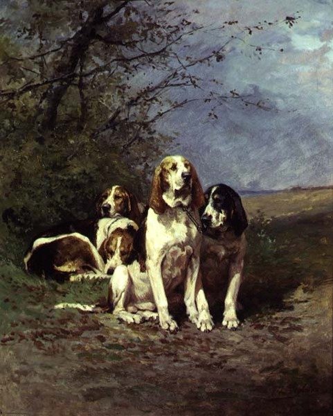 Cães de repouso (painel) de Charles Oliver de Penne