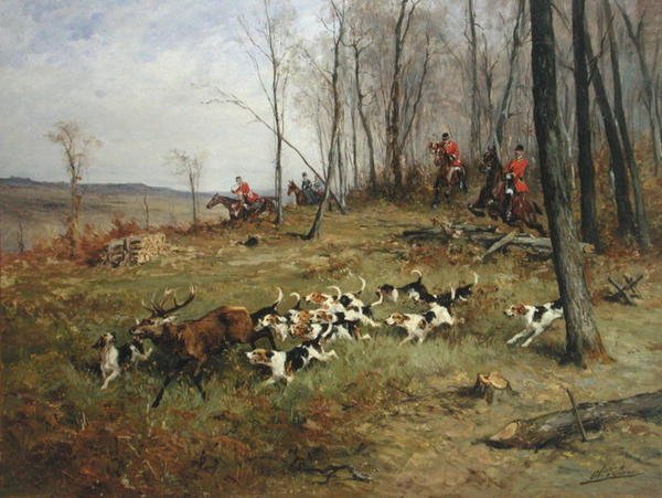 A Caça (óleo sobre tela) de Charles Oliver de Penne