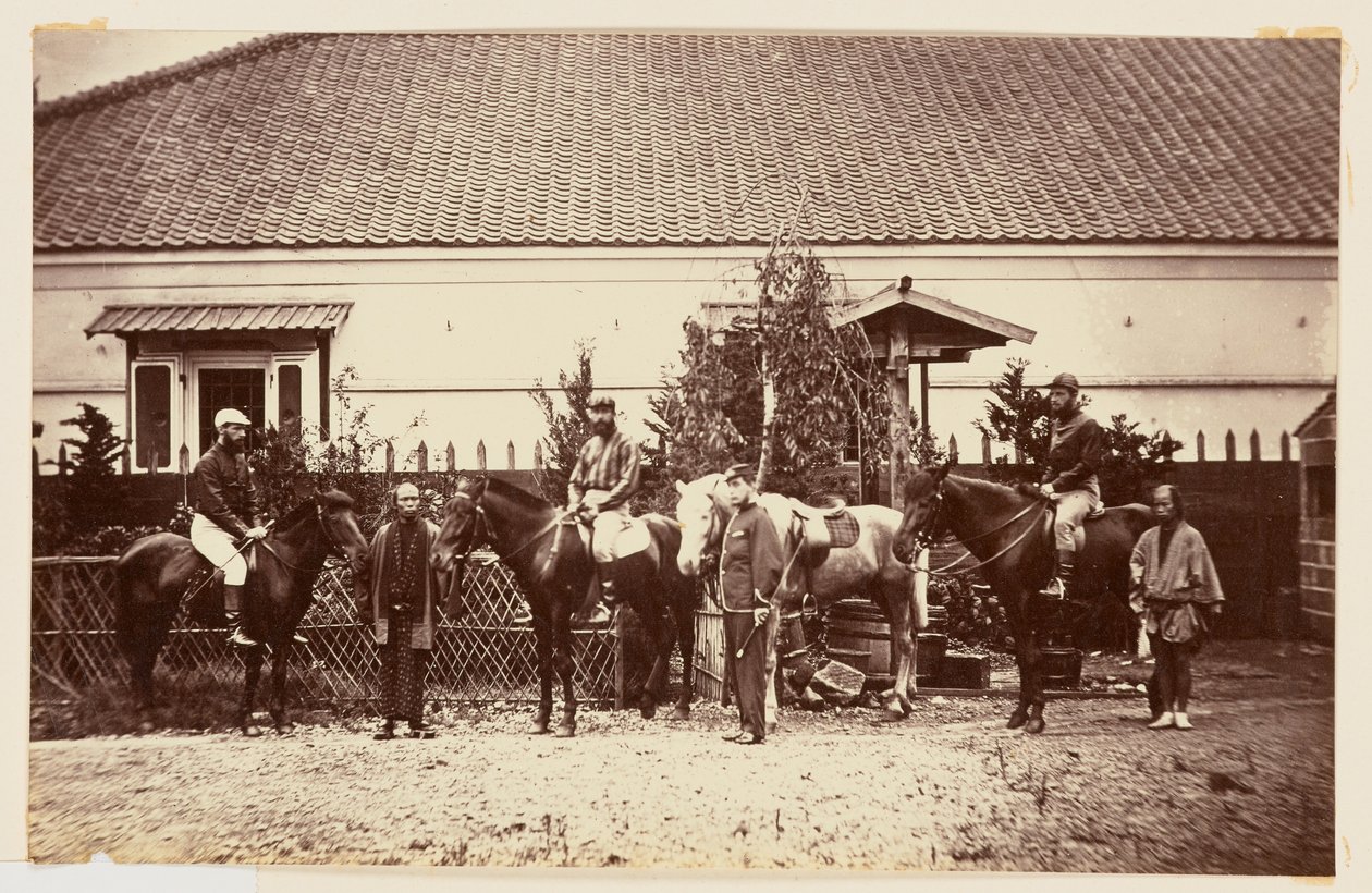 Retrato de grupo militar com cavalos de Charles Parker