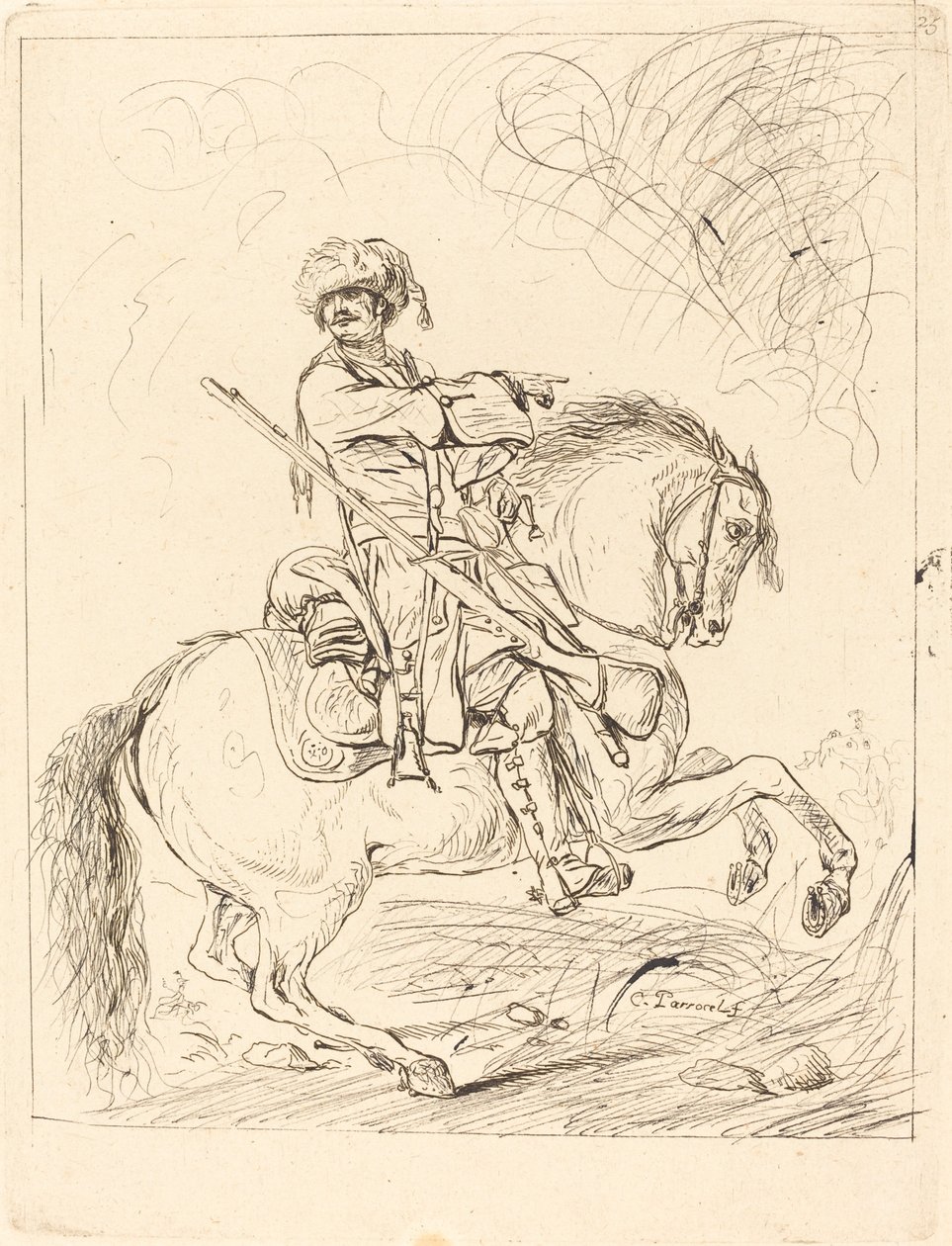 Um dragão a cavalo de Charles Parrocel