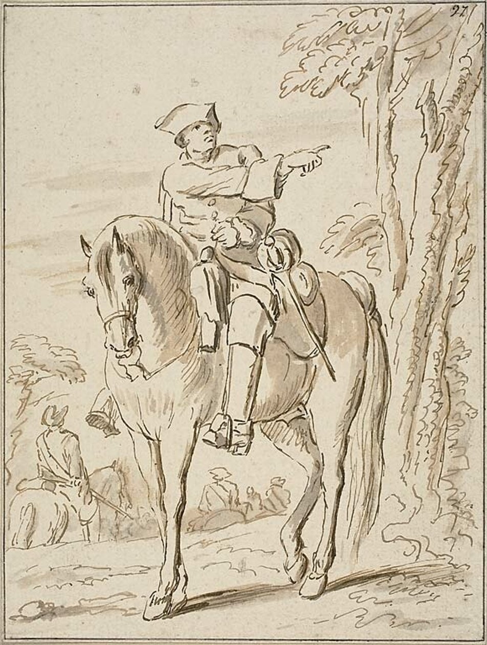 Esquerda de apontamento equestre de Charles Parrocel