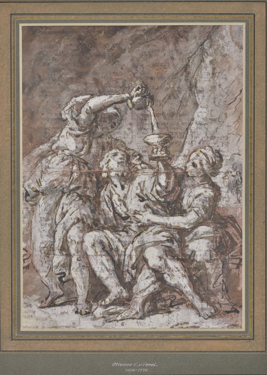 Loth e suas filhas (desenho) de Charles Parrocel