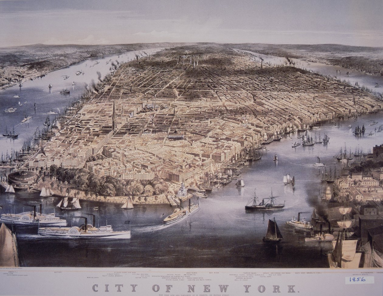 Cidade de Nova Iorque, impresso e publicado por N. Currier de Charles Parsons