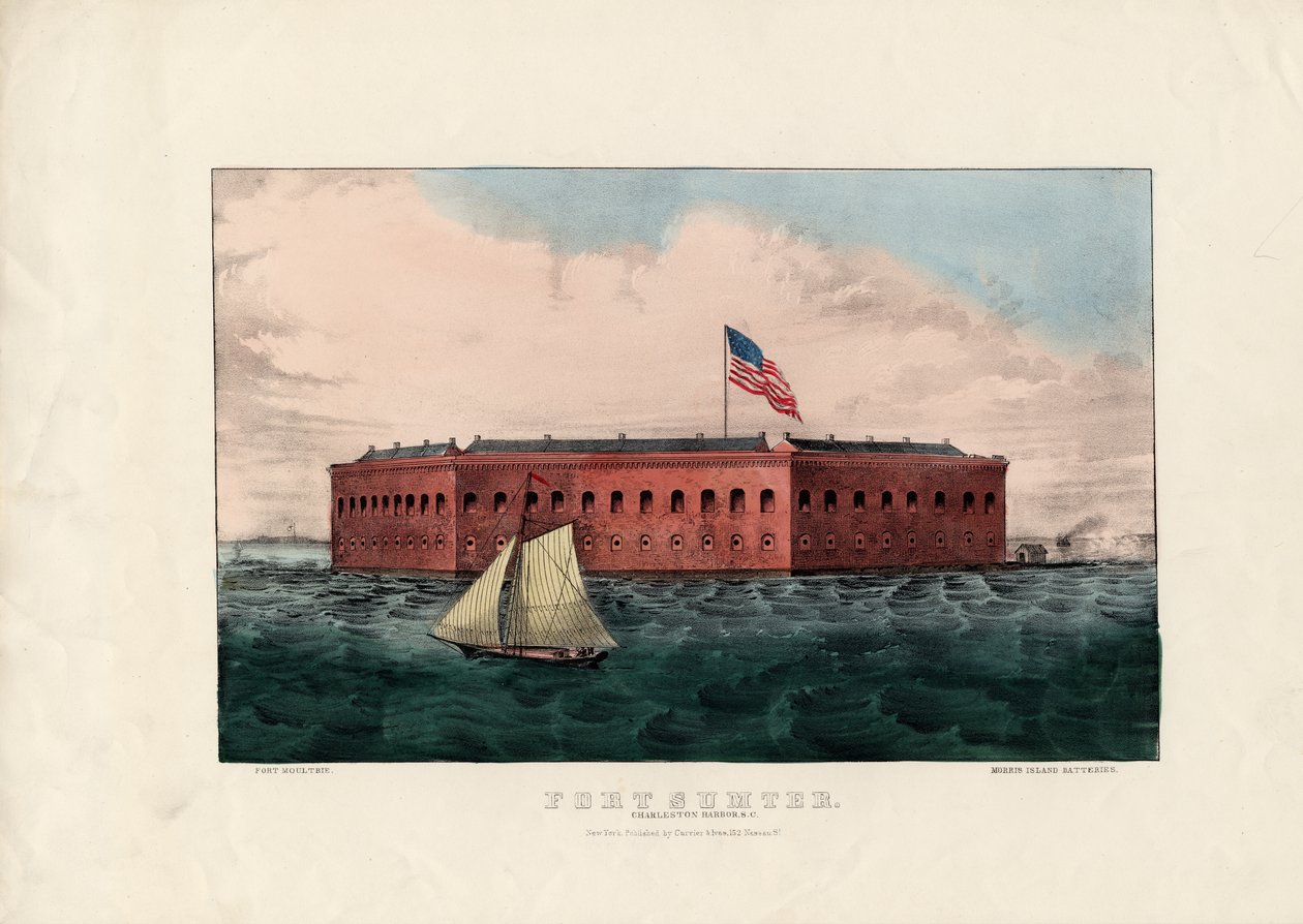 Forte Sumter: Charleston Harbour, SC, pub. por Currier und Ives, c.1861 de Charles Parsons